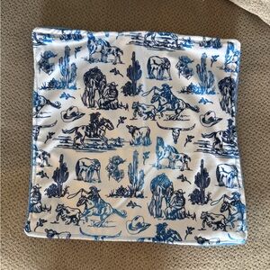 Blue and White Western Print lovey